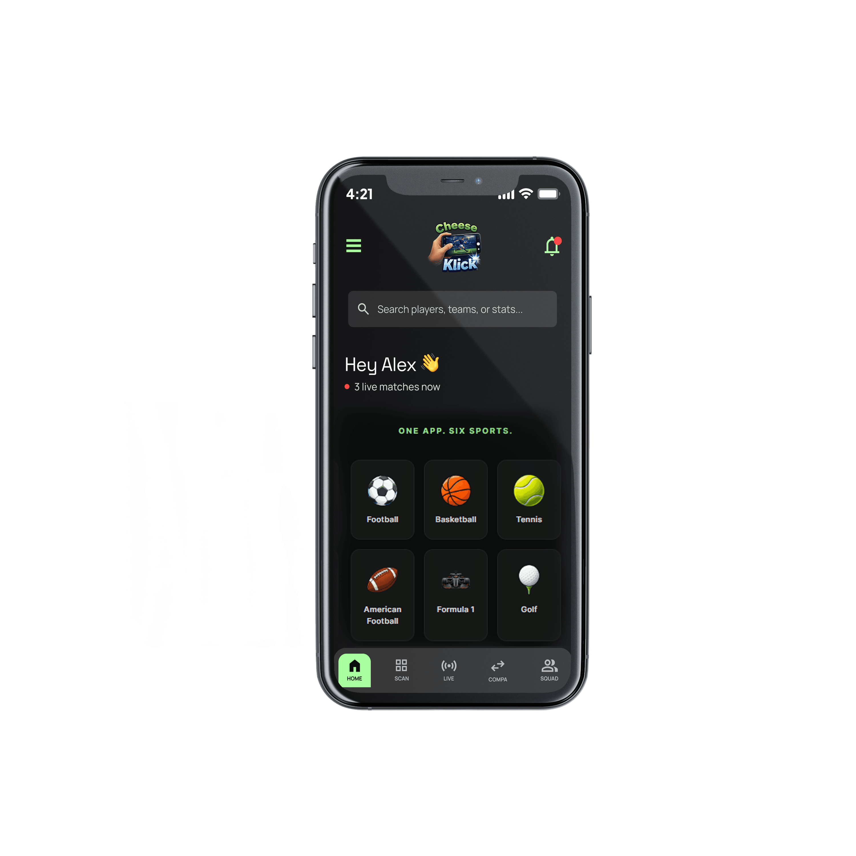 Cheese Klick home screen